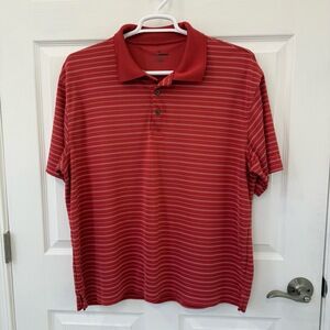 Grand Slam Polo Shirt Mens XL Red Striped Regular Fit Short Sleeves Golf‎